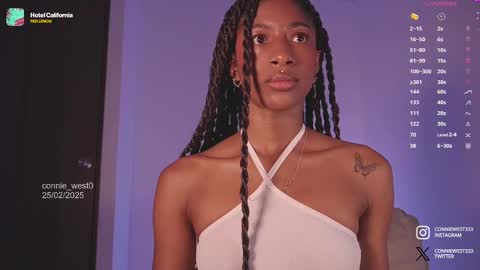 Snapshot of connie_west0 chatting on 25, 2, 2025 independent model online show from 25, 2, 2025