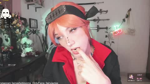 Snapshot of fairywhore chatting on 1, 2, 2025 Jackie Cosplayer online show from 1, 2, 2025