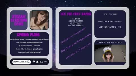 Snapshot of foxy_gamer chatting on 29, 5, 2026 Lex Vive foxygamer cb online show from 29, 5, 2026