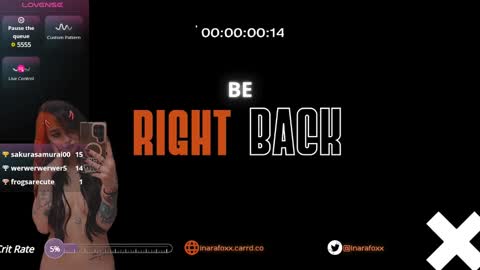 Snapshot of inarafoxxx chatting on 6, 1, 2025 Inarafoxx online show from 6, 1, 2025