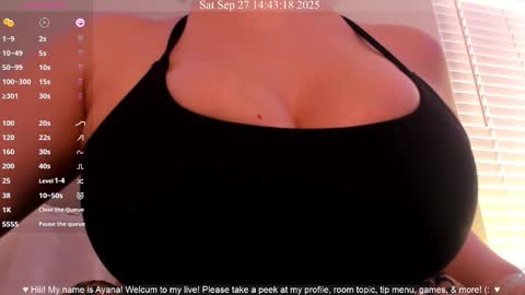 Snapshot of queenayana chatting on 27, 9, 2025 Ayana Delatorre online show from 27, 9, 2025