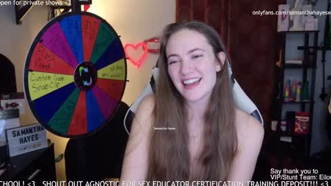 Snapshot of samanthahayesxoxo chatting on 2, 12, 2024 The Real Samantha Hayes haha online show from 2, 12, 2024