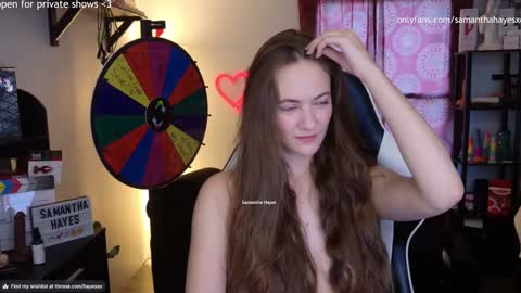 Snapshot of samanthahayesxoxo chatting on 5, 12, 2024 The Real Samantha Hayes haha online show from 5, 12, 2024
