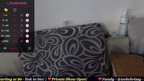 Snapshot of webchrissy chatting on 25, 1, 2025 Chrissy online show from 25, 1, 2025