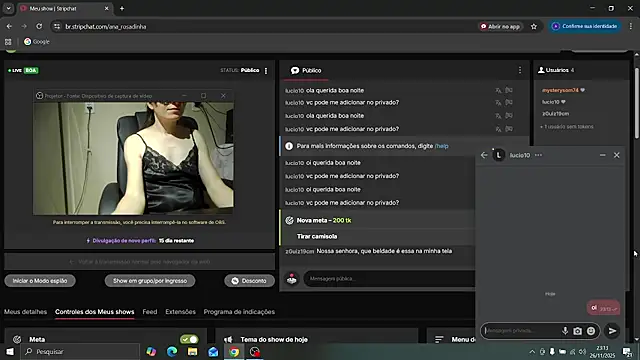 ana rosadinha online show from 27, 11, 2025